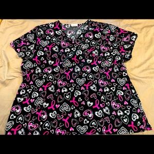 Pink ribbon Scrubstar Breast Cancer 3xl